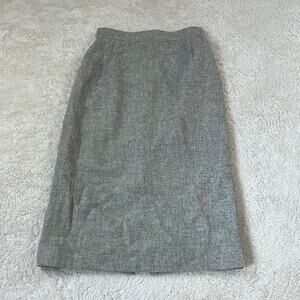 Vintage 80s Cristina's grey wool blend button slit pencil skirt, 7 or 8
